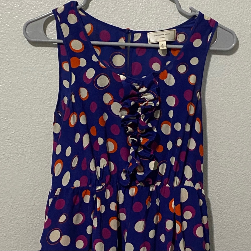 Anthropologie Color-Drenched Polka Dot Silk Dress - Picture 3 of 9